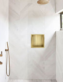 Demis inbouwnis 30 x 30 x 10 cm geborsteld messing PVD