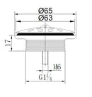 Basket open drain plug grid 5/4" matt black