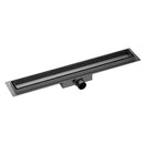 Douchegoot met tegelrooster en flens 100 x 7 cm gunmetal