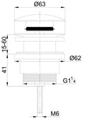 UniMatch clickwaste afvoerplug 5/4" mat wit