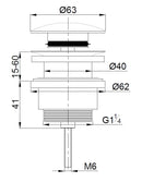 UniMatch clickwaste afvoerplug 5/4" geborsteld brons koper PVD