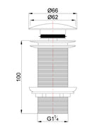 UniMatch clickwaste afvoerplug verlengd 5/4" mat zwart
