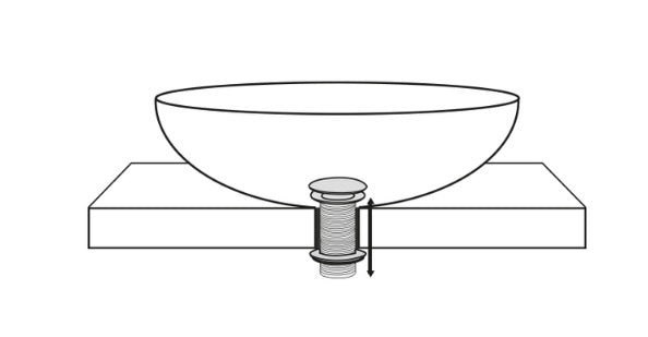 Caral open afvoerplug verlengd 5/4" geborsteld staal