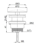 UniMatch open afvoerplug 5/4''mat wit