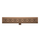 Wiesbaden douchegoot met flens en rooster 80 x 7 cm geborsteld brons koper