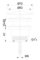 UniMatch open afvoerplug 5/4'' gunmetal