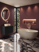 Chiek vrijstaand ligbad 165 x 75 cm solid surface beige