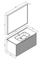 Meuble de salle de bain Ribbella complet 100 cm chêne naturel/noir mat