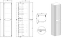 Sulora kolomkast afgeronde hoeken geribbeld 160 x 40 x 35 cm bruin eiken