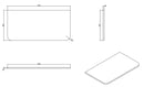 Novira topblad afgeronde hoeken 100 x 48 cm mat zwart