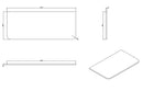 Novira topblad afgeronde hoeken 120 x 48 cm mat zwart