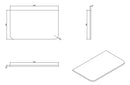 Sulora topblad afgeronde hoeken 80 x 48 cm walnoot