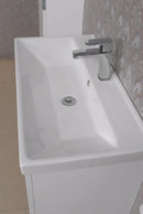 badmeubel 80 +keramische wastafel + spiegel + zijkast wit