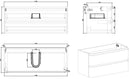 Novira onderkast afgeronde hoeken met 2 laden 1 uitsparing 120 x 48 cm mat wit