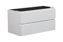 Novira onderkast afgeronde hoeken met 2 laden 1 uitsparing 120 x 48 cm mat wit