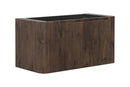 Sulora onderkast afgeronde hoeken geribbeld met 1 lade 1 uitsparing 120 x 48 cm bruin eiken
