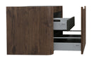Sulora onderkast afgeronde hoeken geribbeld met 1 lade 1 uitsparing 120 x 48 cm bruin eiken