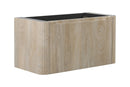Sulora onderkast afgeronde hoeken geribbeld met 1 lade 1 uitsparing 80 x 48 cm licht eiken