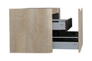 Sulora onderkast afgeronde hoeken geribbeld met 1 lade 1 uitsparing 80 x 48 cm licht eiken