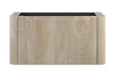 Sulora onderkast afgeronde hoeken geribbeld met 1 lade 1 uitsparing 100 x 48 cm licht eiken