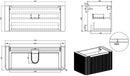 Sulora onderkast afgeronde hoeken geribbeld met 1 lade 1 uitsparing 120 x 48 cm walnoot