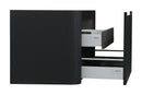 Sulora onderkast afgeronde hoeken geribbeld met 1 lade 1 uitsparing 80 x 48 cm mat zwart