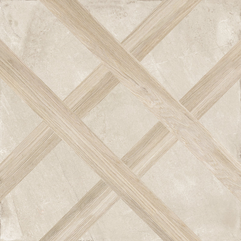 Vloertegel Flora marble 600 bone decor grip 60x60 cm Gerectificeerd