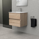 Bathroom furniture set Cancun 60 Oak - 2 Drawers with sink and mirror by Futurbath