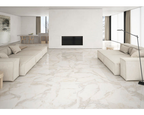 Floor tile Calacatta gold polished rect 60 x 120 cm