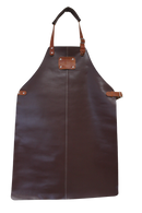 Lederen BBQ schort bruin basic chem. 2-delig