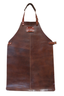 Lederen BBQ schort bruin premium nat. 2-delig