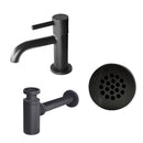 Complete Fountain Tap Set Lena Matte Black Including Drain Plug by L'Aqua®