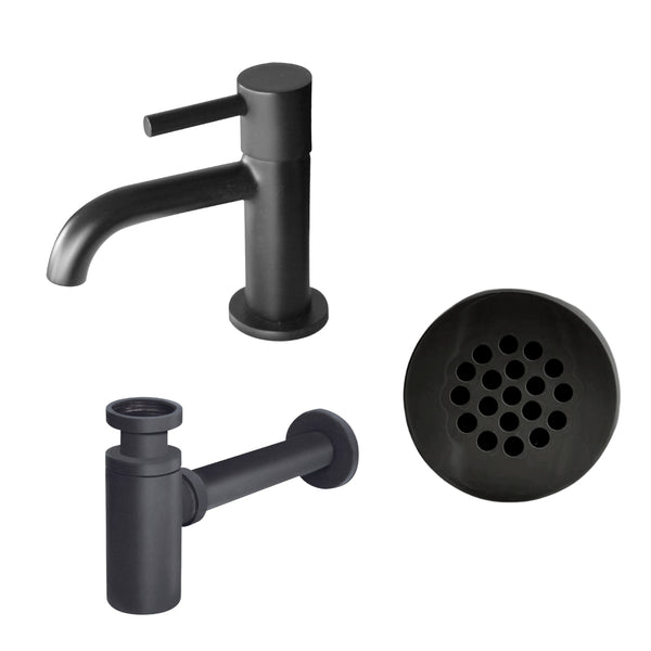 L'Aqua Fountain tap Lena with Siphon set matt black