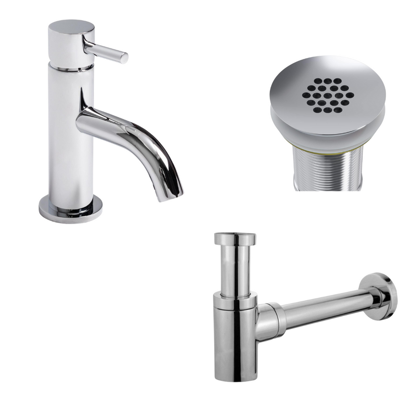 Complete Fountain Tap Set Lena Chrome Including Drain Plug by L'Aqua®