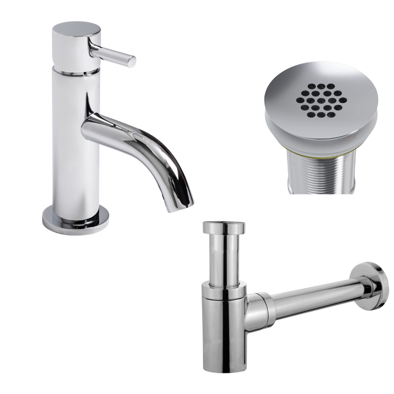 Complete Fountain Tap Set Lena Chrome Including Drain Plug by L'Aqua®