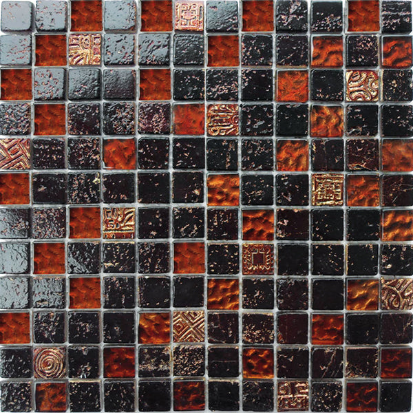 Mosaic Bo.002 dark brown mix 29.5 x 29.5 cm