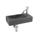 Ensemble lavabo Oskar Pierre Bleue Robinet à Droite Chromé Tête en croix 38x18cm