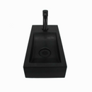 Ensemble complet de fontaine en pierre dure Oskar avec robinet et bonde noir mat par L'Aqua®