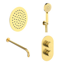 sa Rondo incl. Ensemble de douche thermique. Mur 2 voies doré 20cm
