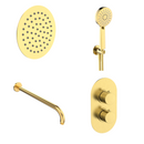 sa Rondo incl. Ensemble de douche thermique. Mur 2 voies doré 30cm