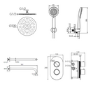 Rondo Thermostat encastrable 2 voies mural gun metal 30cm