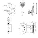 sa Rondo incl. Ensemble de douche thermique. Plafond à 2 voies ch 30cm