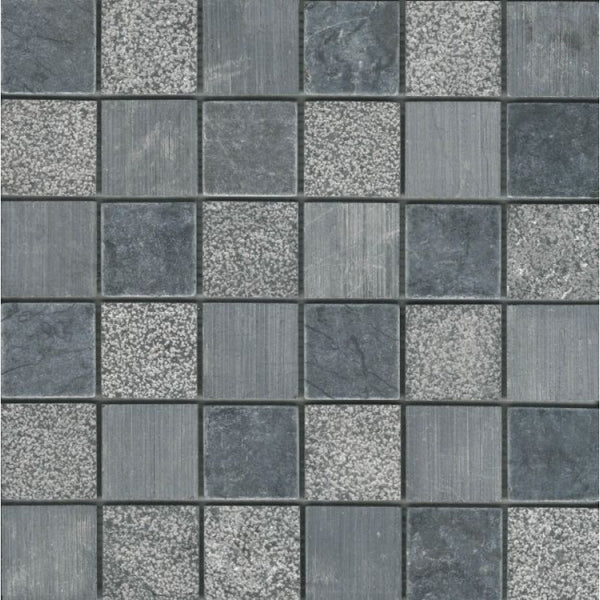 Mozaïek Grey | black  chip 48 x 48mm 30 x 30 x 1 cm