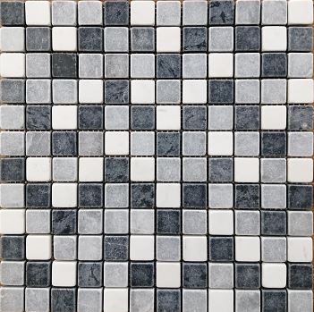 Gris Mosaïque | blanc | puce noire 23 x 23mm 30 x 30 x 1 cm