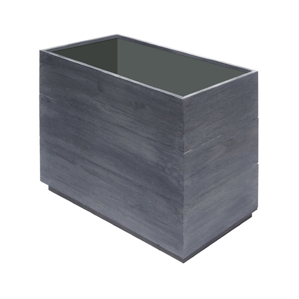 Jardinière rectangulaire Lignum Acacia FSC 60 x 30 x 45 cm Gris brossé