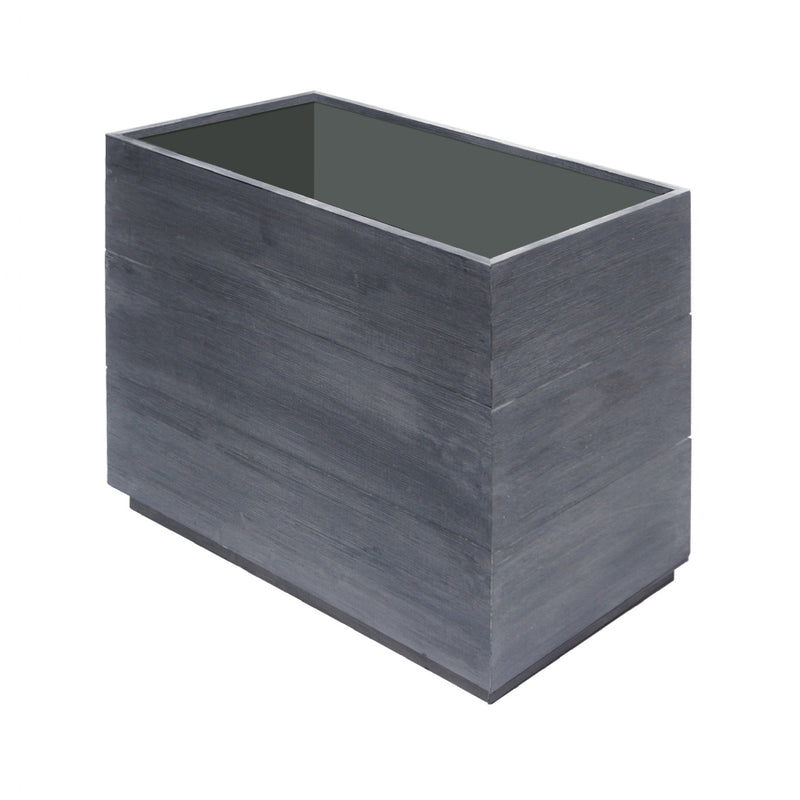 Rectangular planter Lignum Acacia FSC 60 x 30 x 45 cm Brushed gray