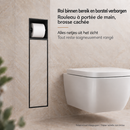 AquaVik Toiletrol- en Borstelhouder Røk Inbouw Betegelbaar Nattmörk Mat Zwart