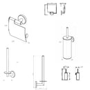 AquaVik Åsmund Ensemble d'accessoires de toilette chromé 3 pièces – Montage mural