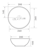 AquaVik Washbasin Björk Ceramic Round 28x10 cm Gloss White