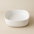 AquaVik Washbasin Sölva Ceramic Round 44x44x13.5 cm Gloss White